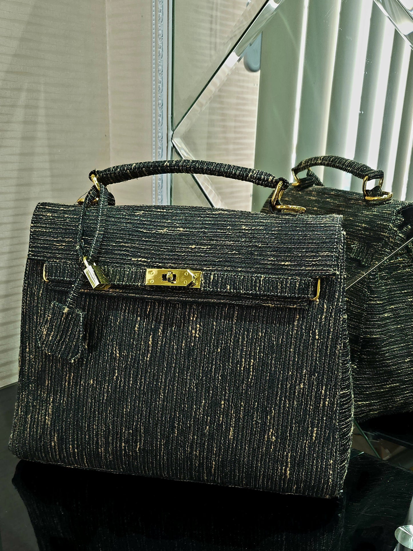 Handmade Tweed bag, Medium size (35cm)_style 24