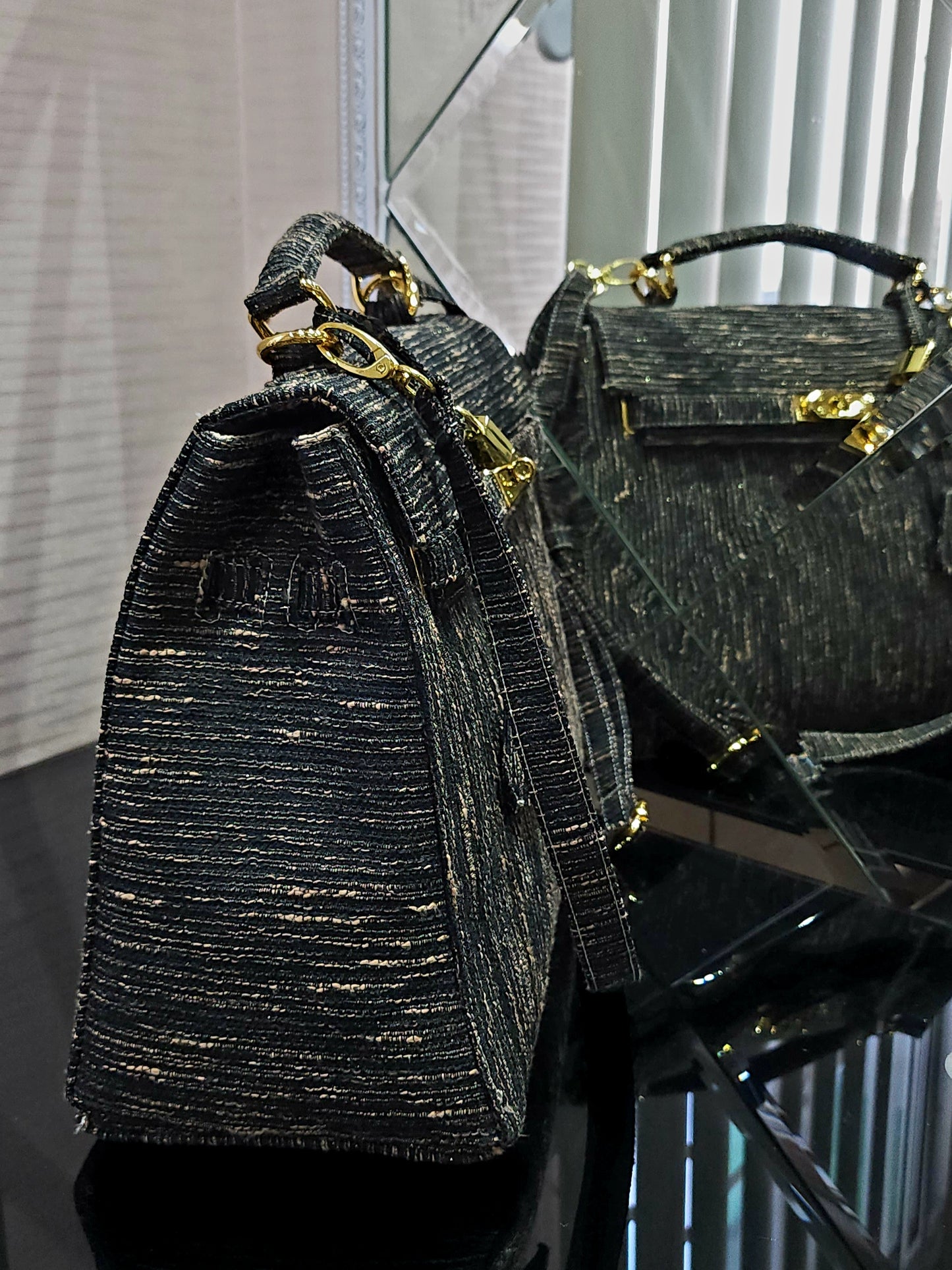 Handmade Tweed bag, Medium size (35cm)_style 24