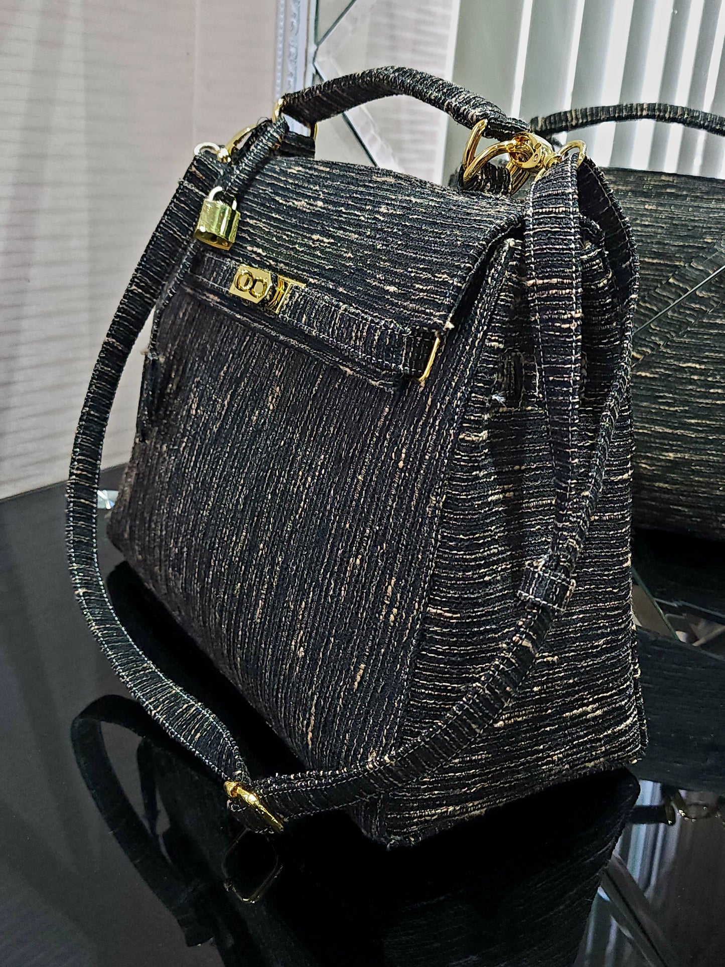 Handmade Tweed bag, Medium size (35cm)_style 24