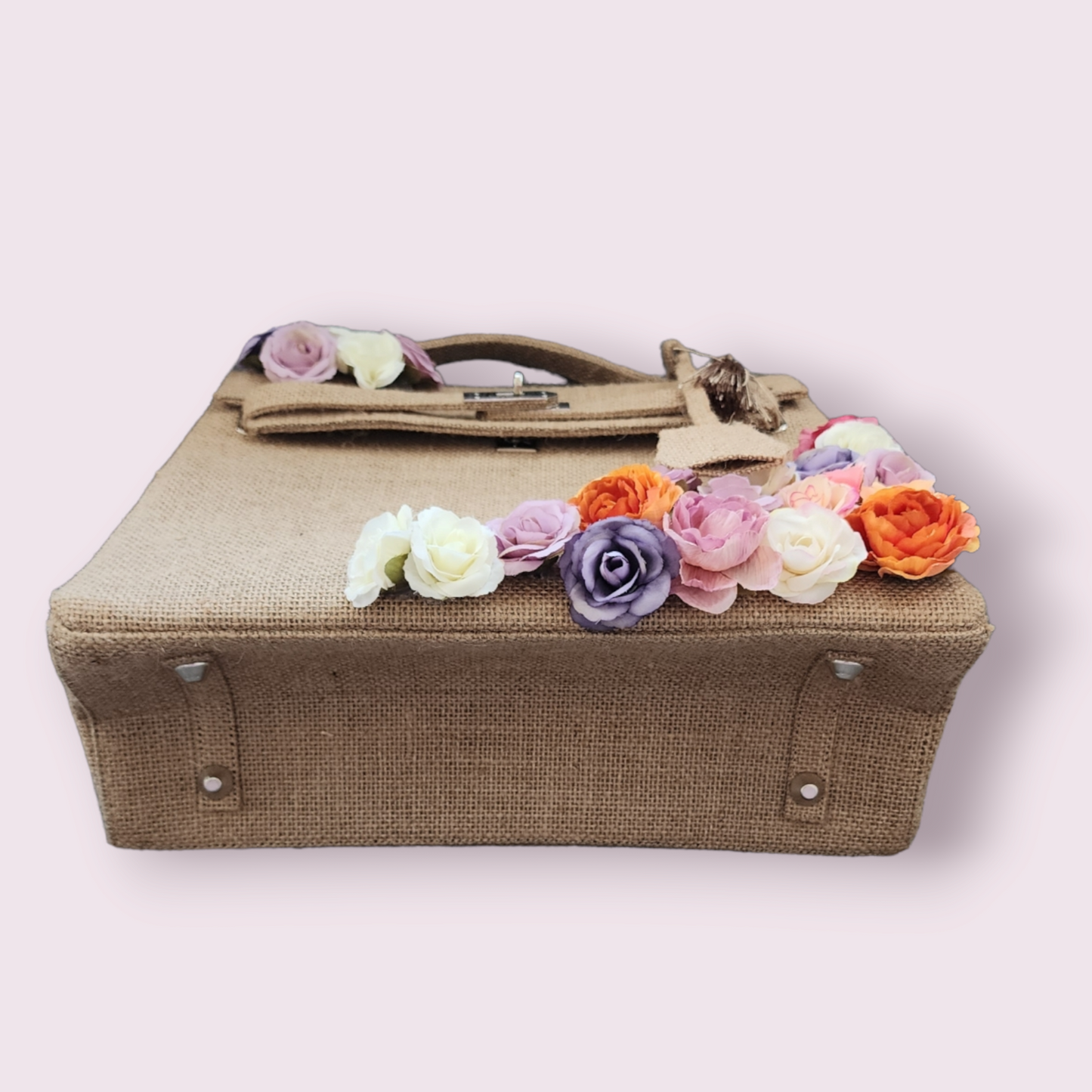 Victorian style - Handmade burlap / jute bag, Medium size (35cm)