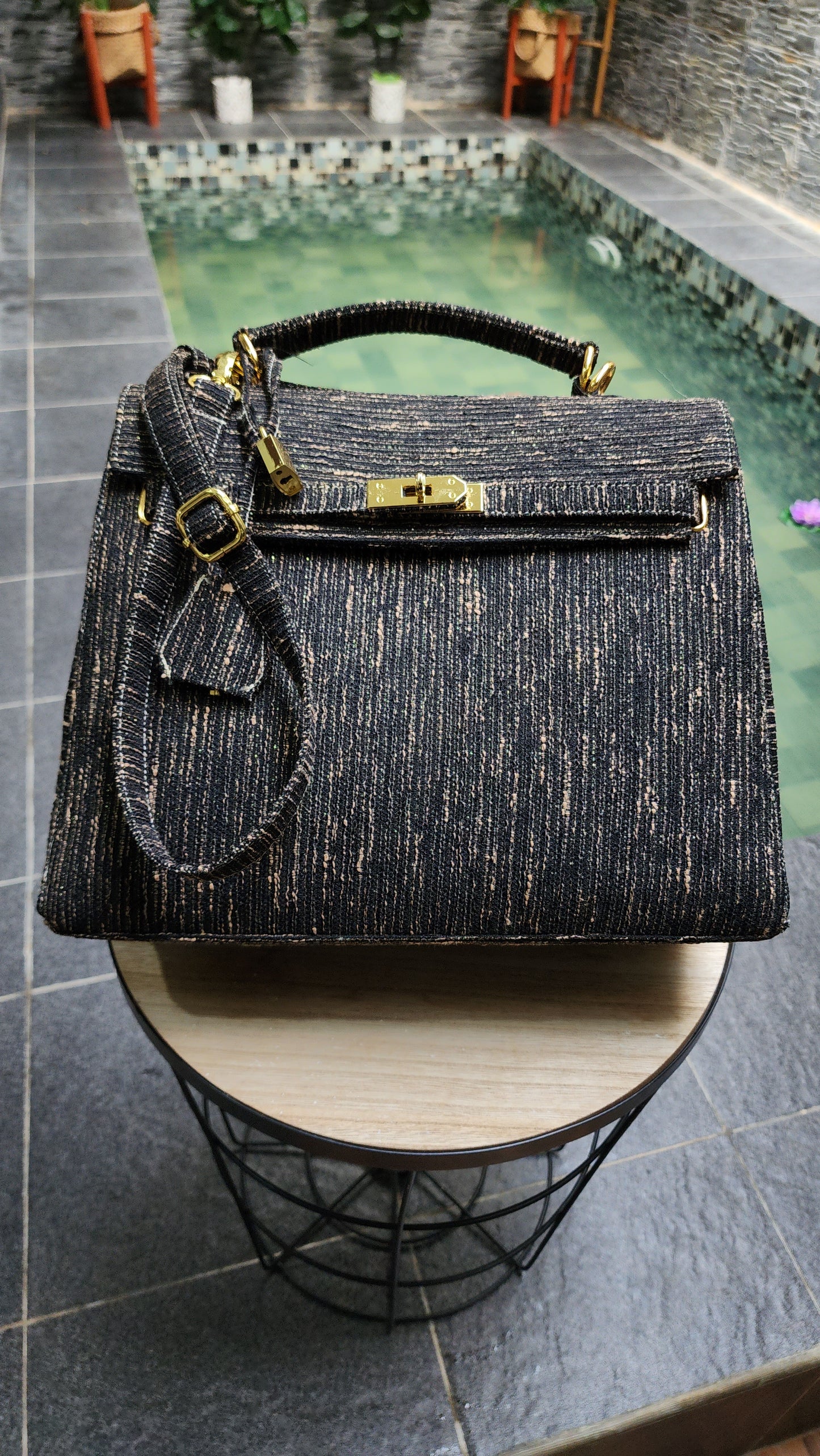 Handmade Tweed bag, Medium size (35cm)_style 24