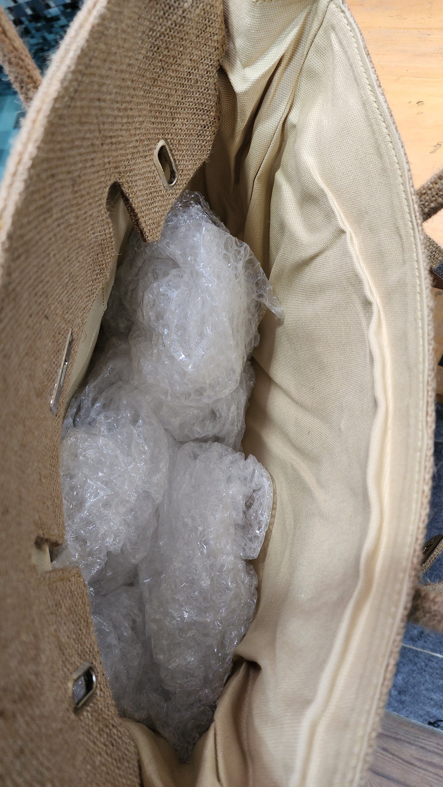 Handmade burlap / jute bag, Large size (45cm)_style 7