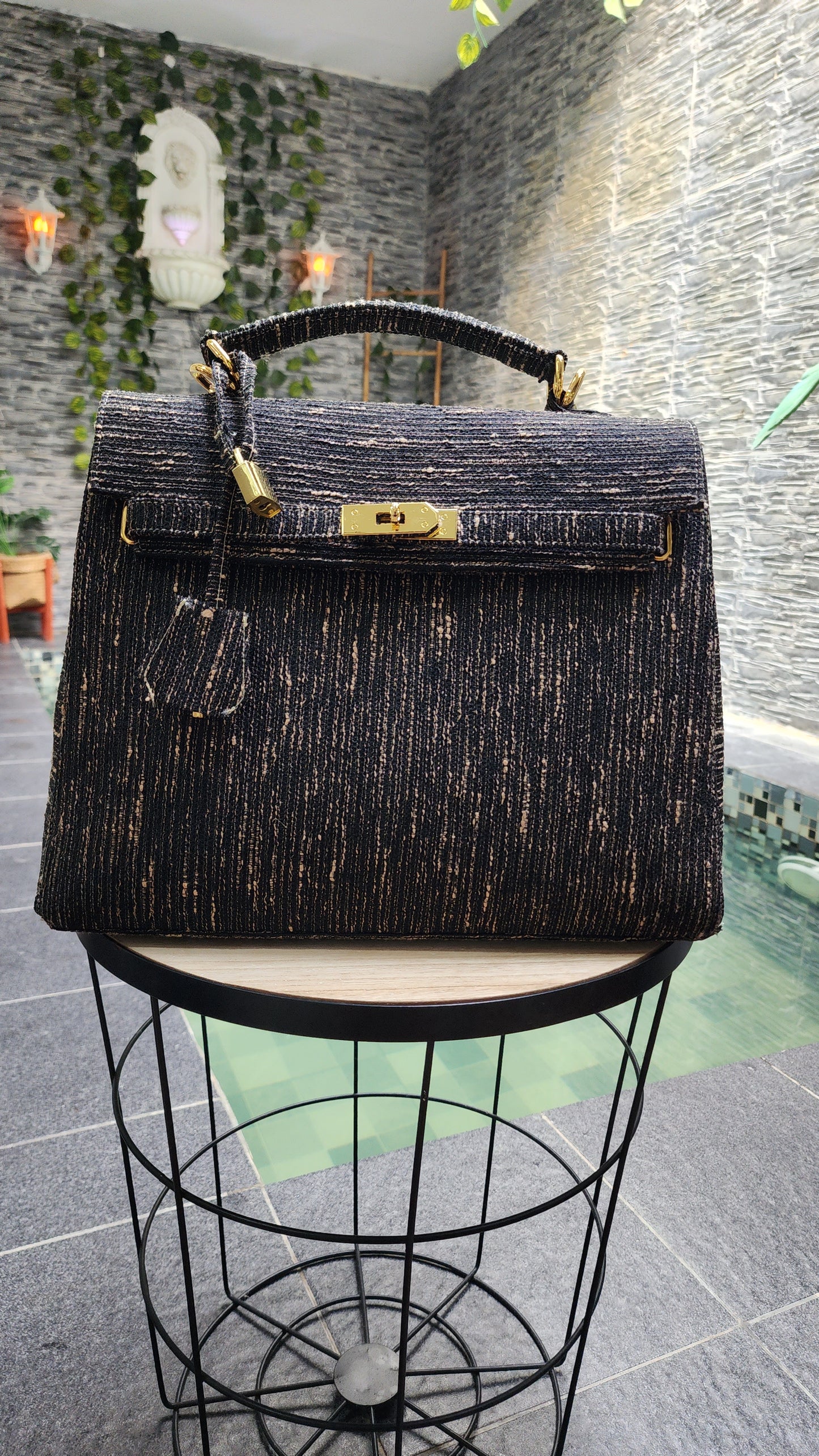 Handmade Tweed bag, Medium size (35cm)_style 24
