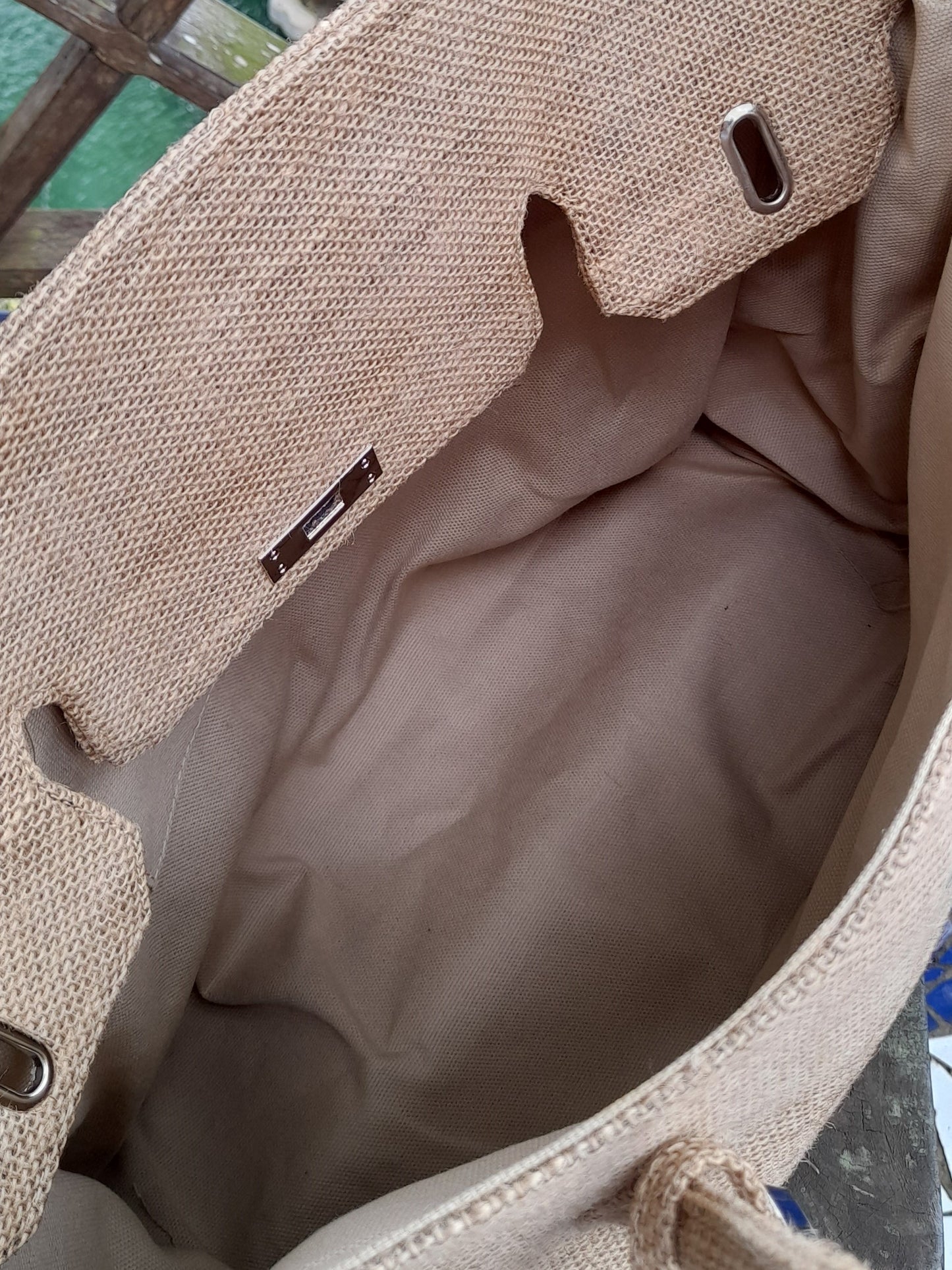 Handmade burlap / jute bag, Large size (45cm)_style 7