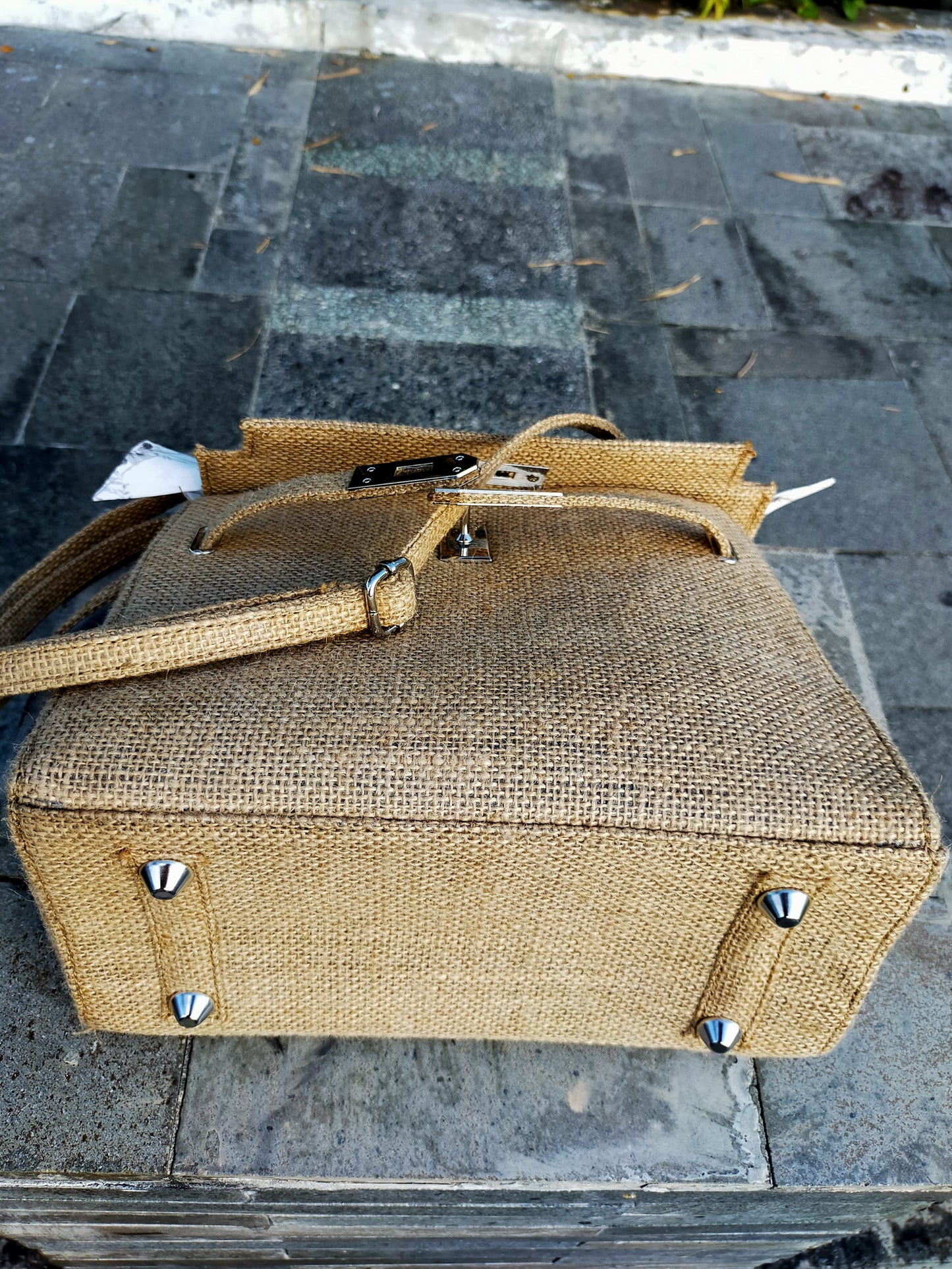 Handmade burlap / jute bag, Small size (25cm)_style 2