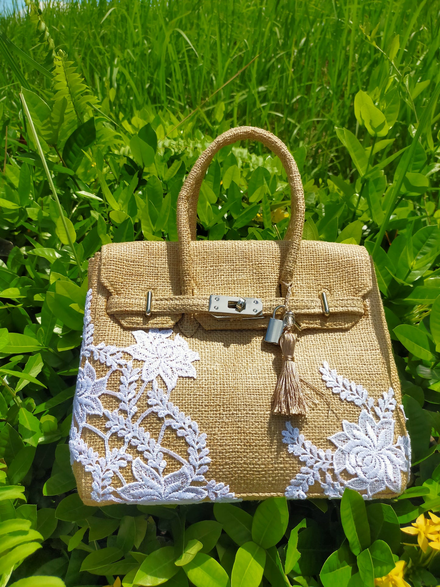 Handmade burlap / jute bag, Small size (25cm)_Limited edition_style 21