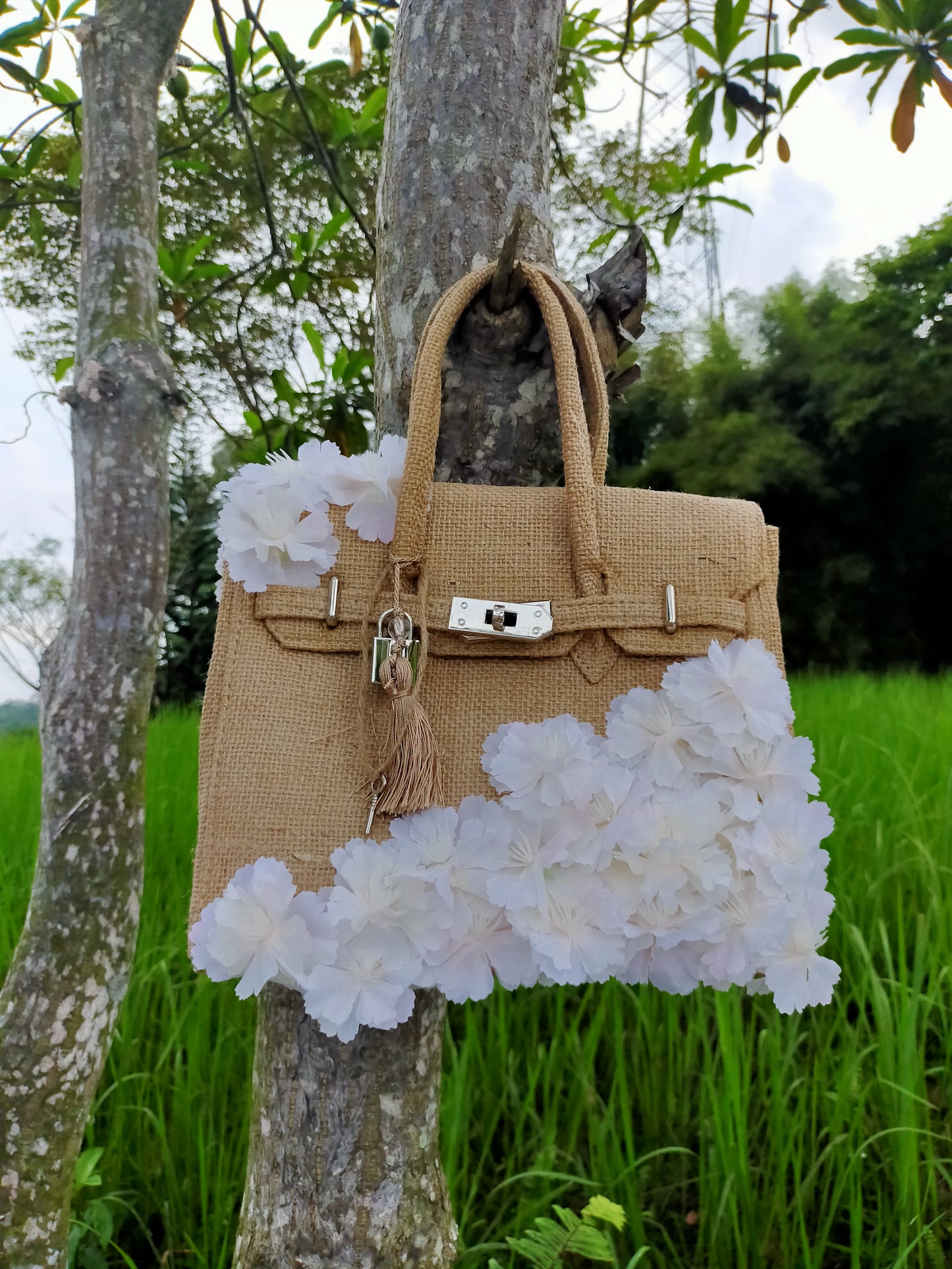 Handmade burlap / jute bag, Small size (25cm)_Limited edition_style 22