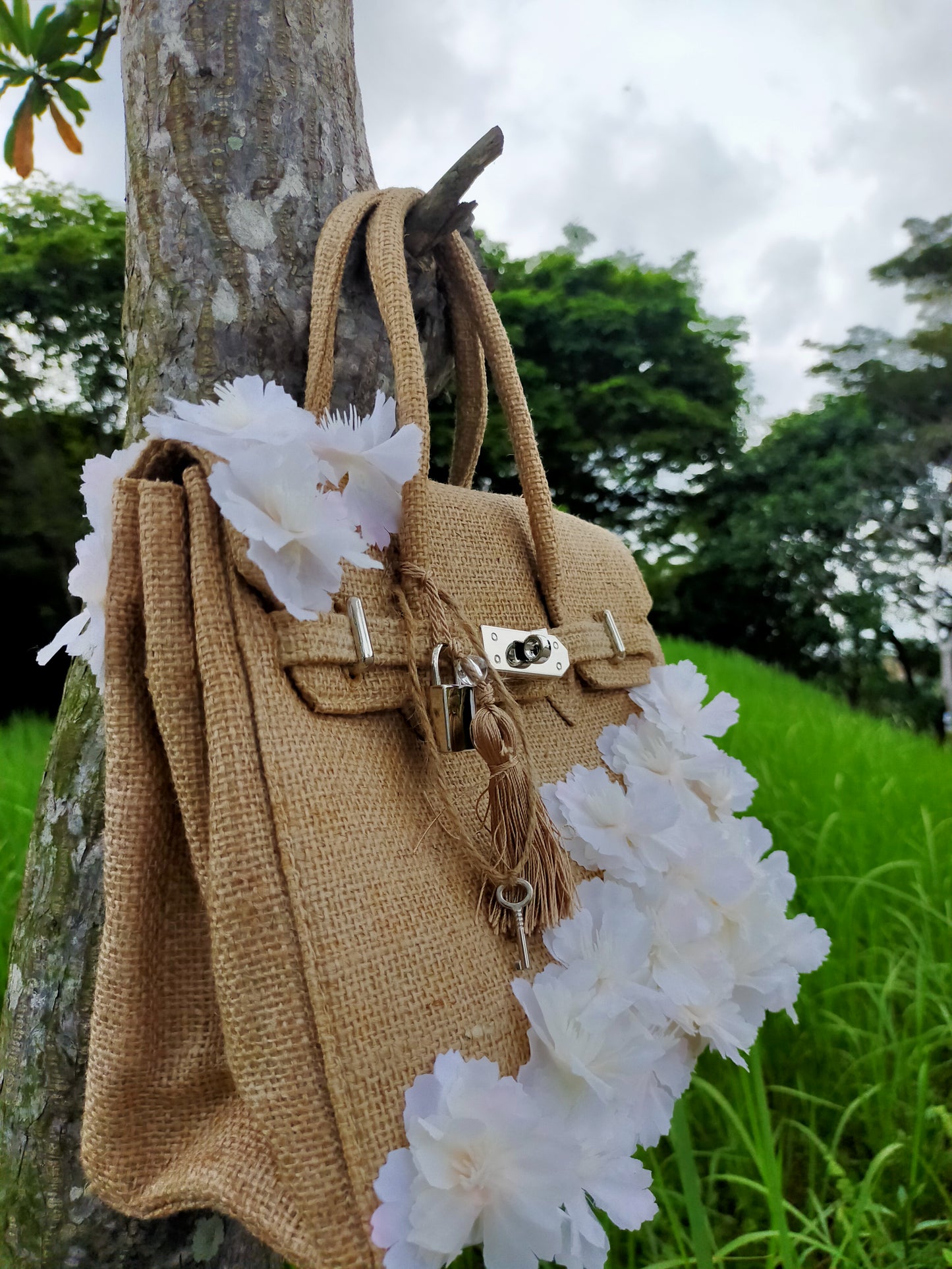 Handmade burlap / jute bag, Small size (25cm)_Limited edition_style 22