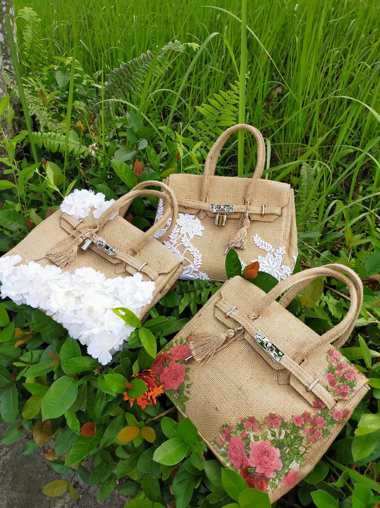 Handmade burlap / jute bag, Small size (25cm)_Limited edition_style 22
