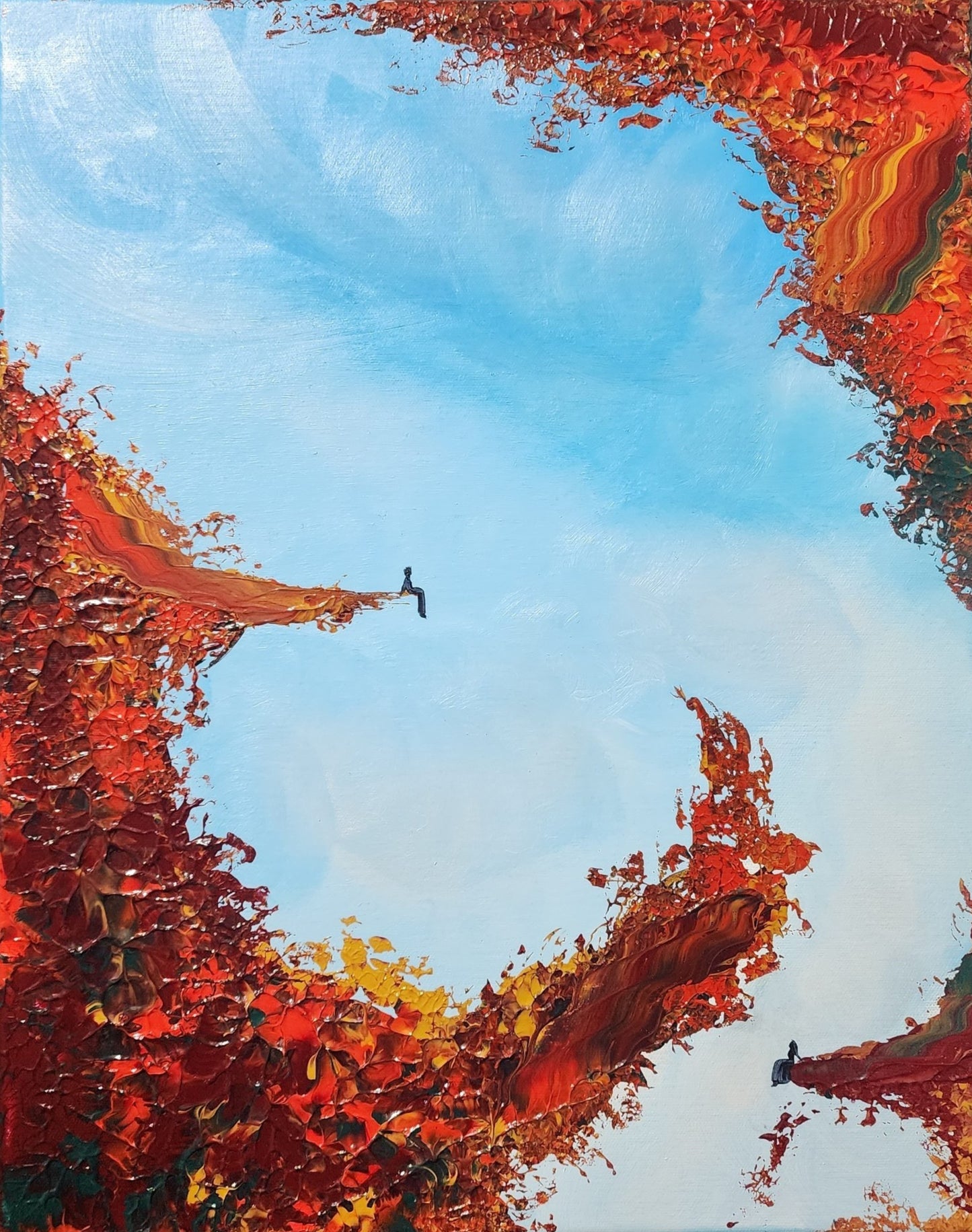 Two Different Worlds — Original Textured Acrylic Painting