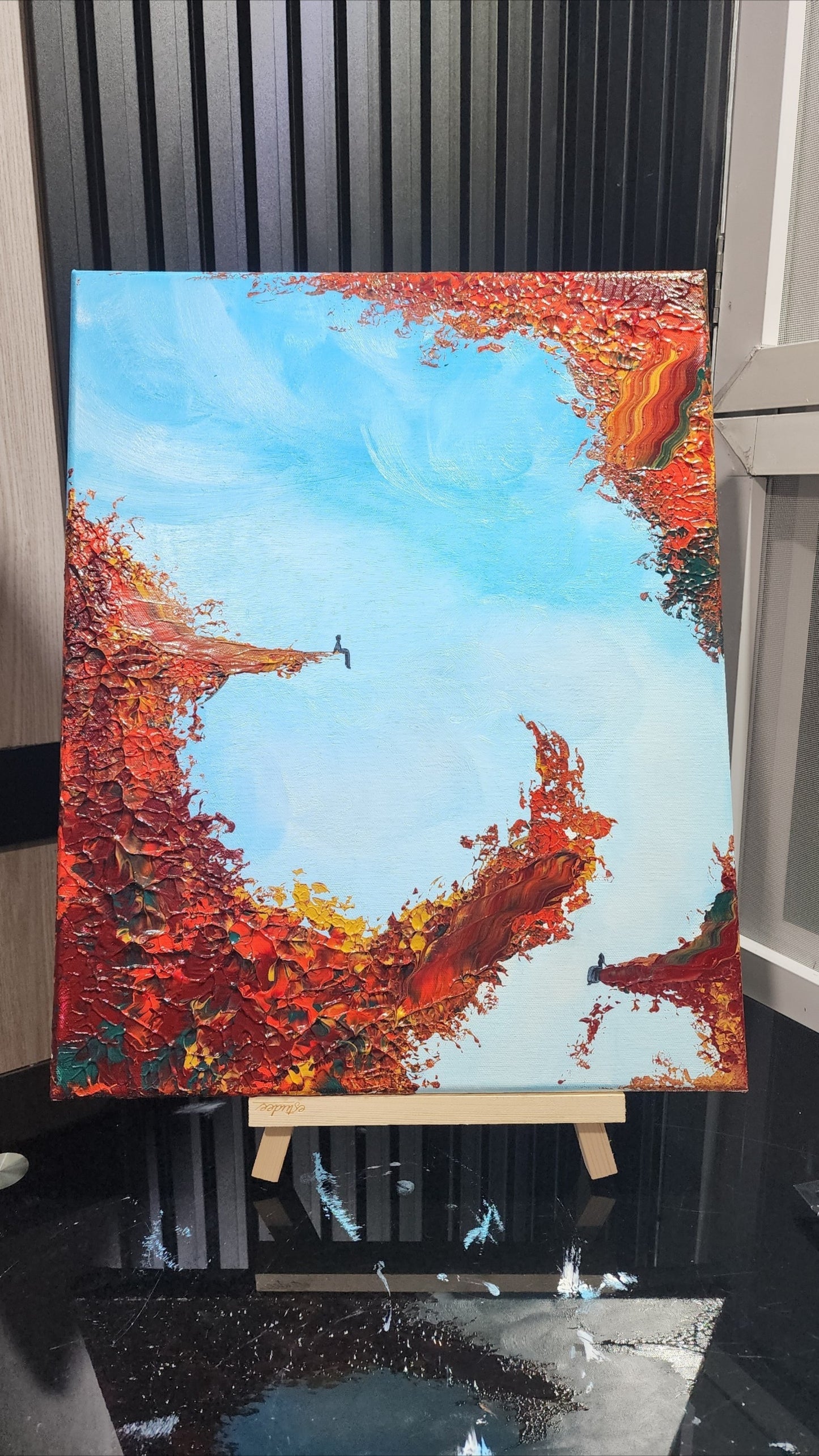 Two Different Worlds — Original Textured Acrylic Painting