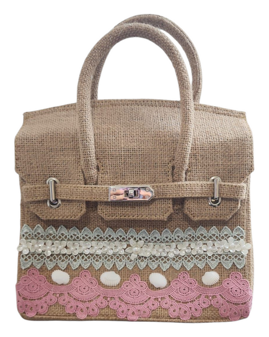 Summer 2025 - Handmade burlap / jute bag, Small size (25cm)