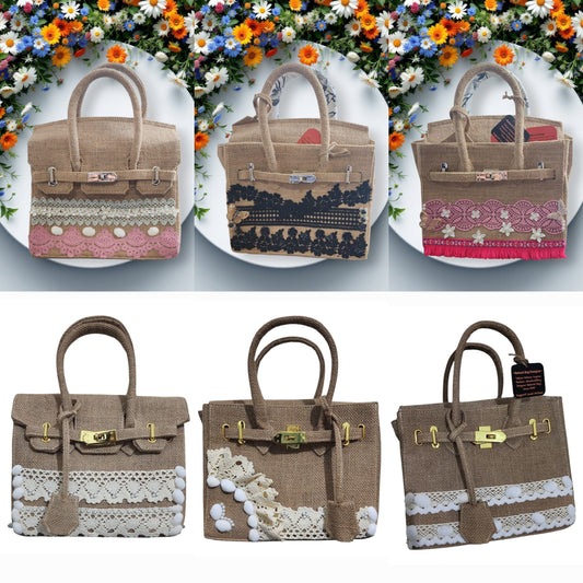 Summer 2025 - Handmade burlap / jute bag, Small size (25cm)