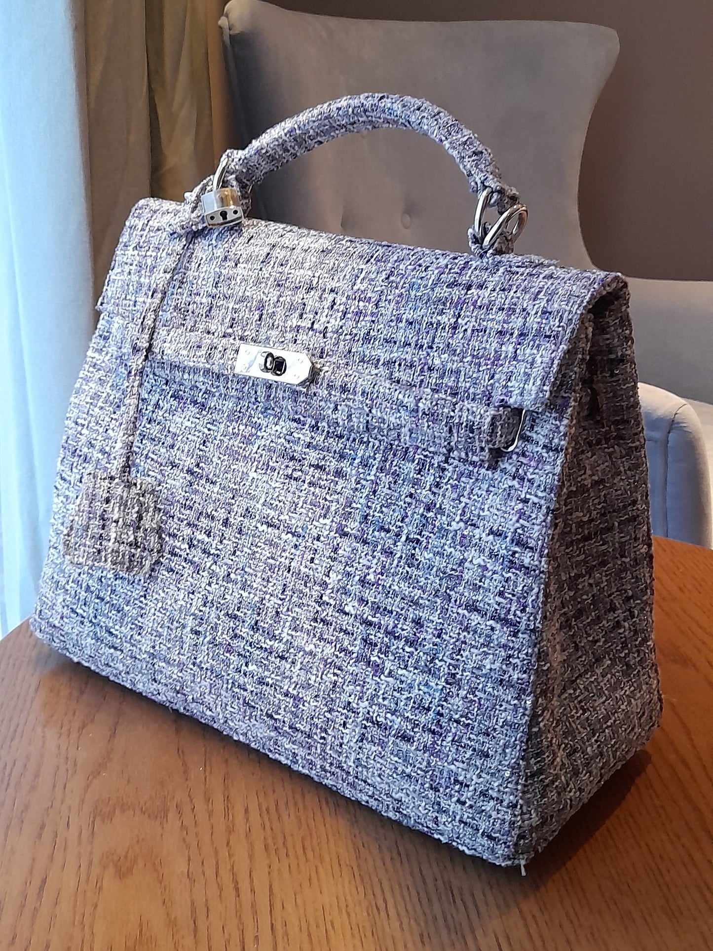 Handmade Tweed bag, Medium size (35cm)_style 23