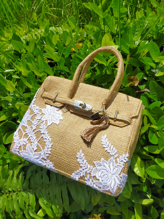 Handmade burlap / jute bag, Small size (25cm)_Limited edition_style 21