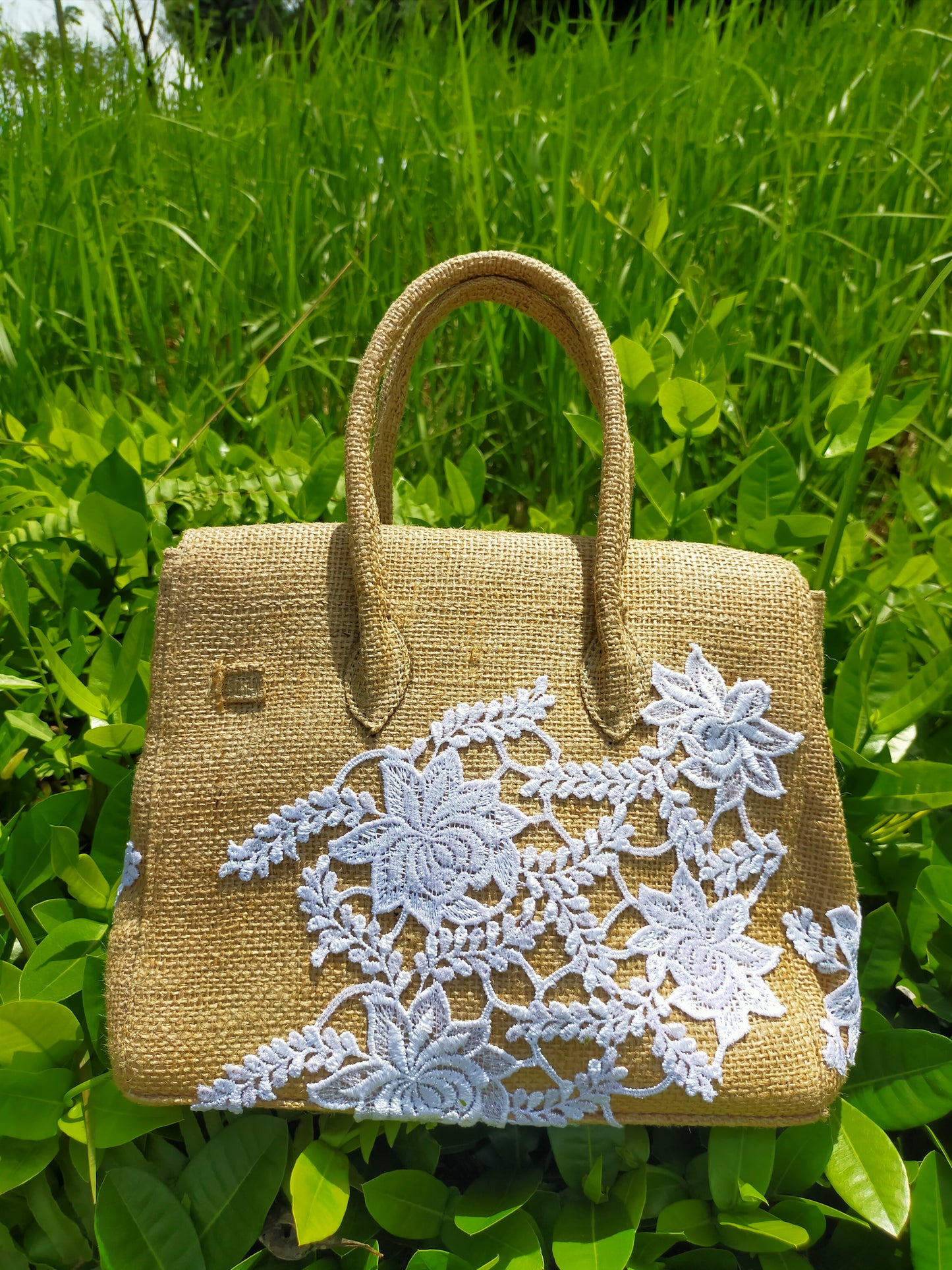 Handmade burlap / jute bag, Small size (25cm)_Limited edition_style 21