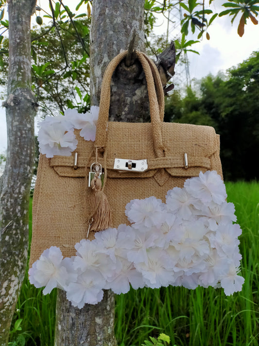 Handmade burlap / jute bag, Small size (25cm)_Limited edition_style 22